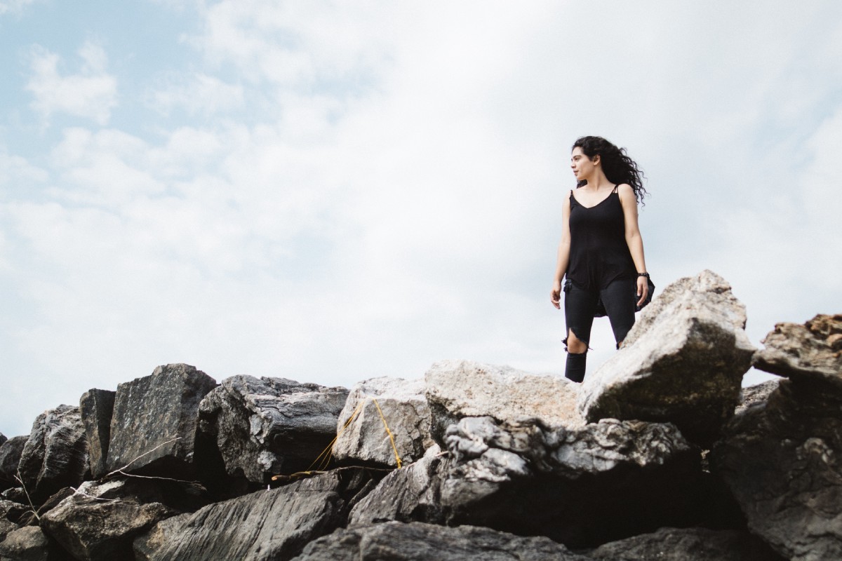 Girl on mountain